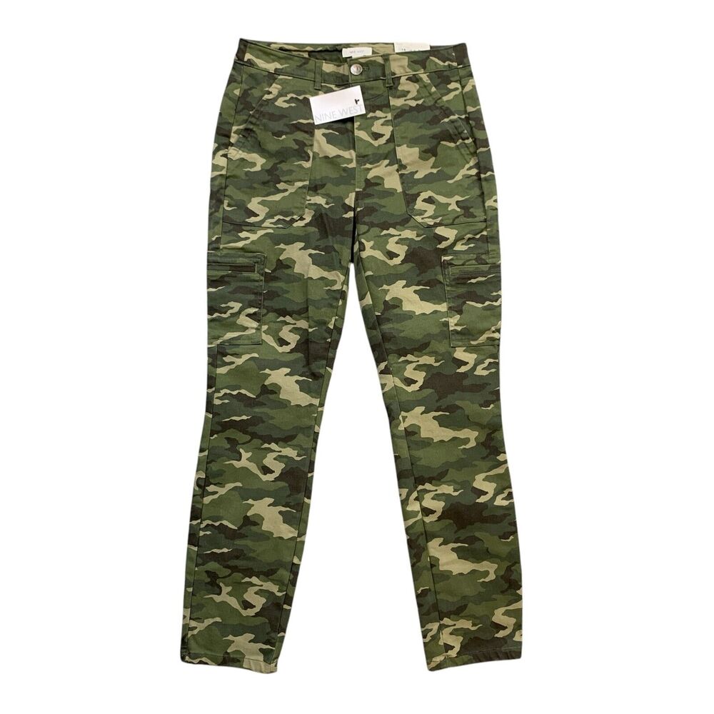 Nine West Jeans Womens 4 Camo Denim Utility Collection Cargo Pockets Cropped